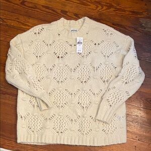 American Eagle Outfitters Cream Knit Sweater